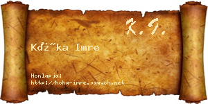 Kóka Imre névjegykártya