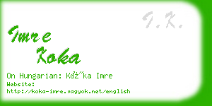 imre koka business card